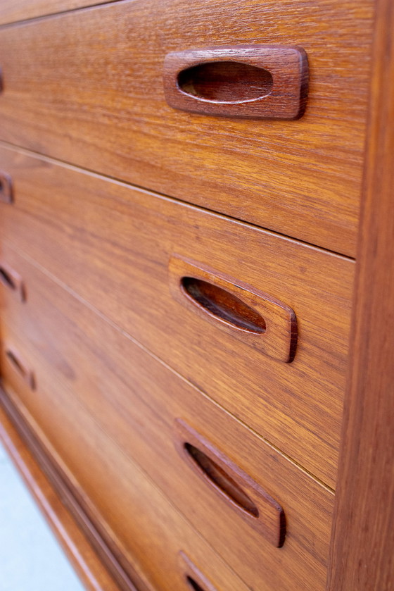 Image 1 of H.P. Hansen Teak Highboard Buffet Commode Danish Midcentury