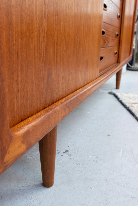 Image 1 of H.P. Hansen Teak Highboard Buffet Commode Danish Midcentury