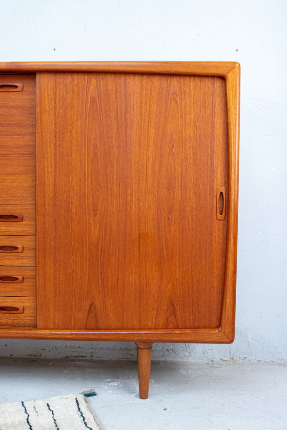 Image 1 of H.P. Hansen Teak Highboard Buffet Commode Danish Midcentury