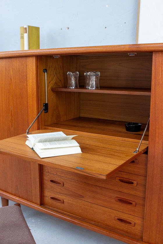 Image 1 of H.P. Hansen Teak Highboard Buffet Commode Danish Midcentury