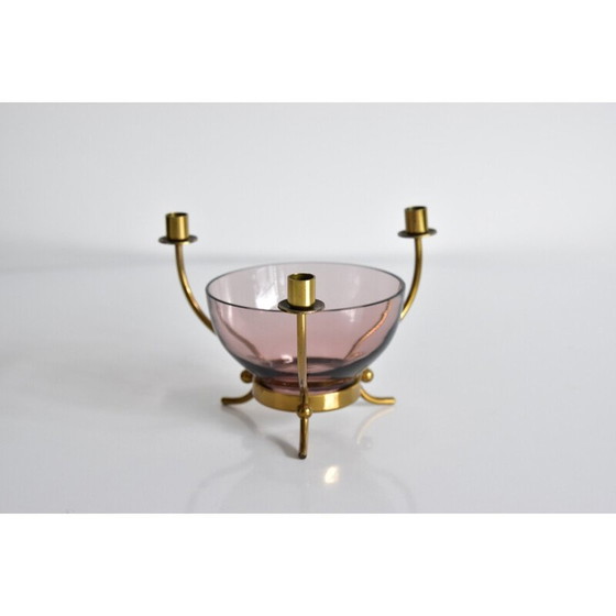 Image 1 of Candeliere vintage in ottone di Gunnar Ander per Ystad Metall, Svezia 1960