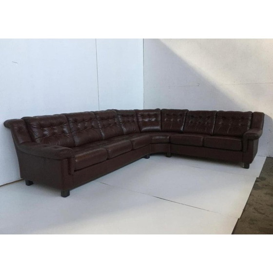 Image 1 of Divano angolare in pelle vintage scandinavo, anni '70