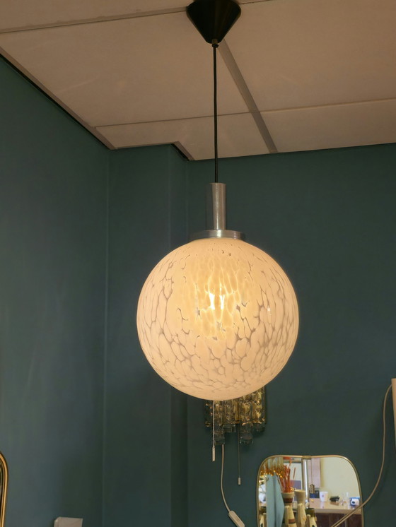Image 1 of Vintage Glass Globe Pendant Lamp