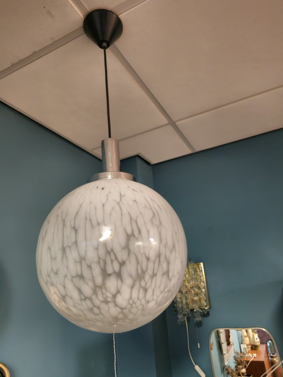 Image 1 of Vintage Glass Globe Pendant Lamp
