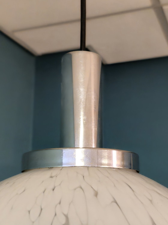 Image 1 of Vintage Glass Globe Pendant Lamp