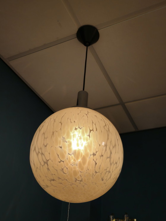 Image 1 of Vintage Glass Globe Pendant Lamp