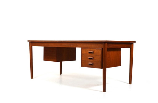 Vintage Double-Desk in Teak by Børge Mogensen for Søborg Møbelfabrik, 1950s