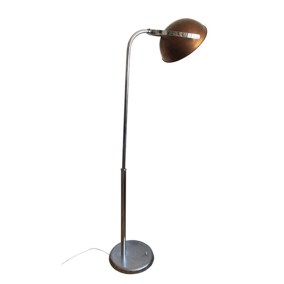 Image 1 of Lampada da terra vintage in rame e acciaio inossidabile, Cecoslovacchia 1930