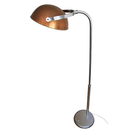 Image 1 of Lampada da terra vintage in rame e acciaio inossidabile, Cecoslovacchia 1930