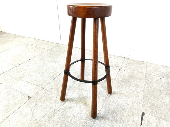 Tabouret de bar brutaliste Mid Century 1960s – Tabourets de bar, Wood, Vintage (photo 5 of 9)