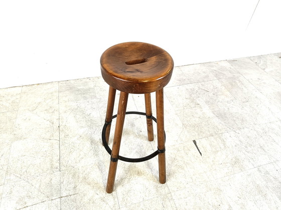 Tabouret de bar brutaliste Mid Century 1960s – Tabourets de bar, Wood, Vintage