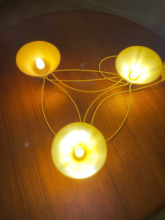 Image 1 of Lampada a sospensione vintage con 3 luci, di Le Dauphin, anni '80