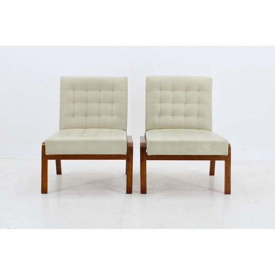 Image 1 of Pair of vintage side armchairs by Drevopodnik Holesov for Ludvik Volak, Czechoslovakia 1970s