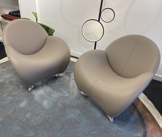 Image 1 of 2 Leolux Papageno Armchairs Ceras Leather