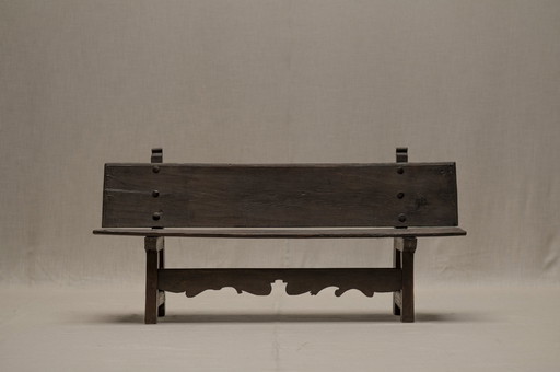 Vintage Solid Oak Hallway Bench