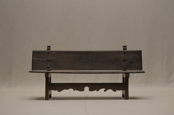 Image 1 of Vintage Solid Oak Hallway Bench