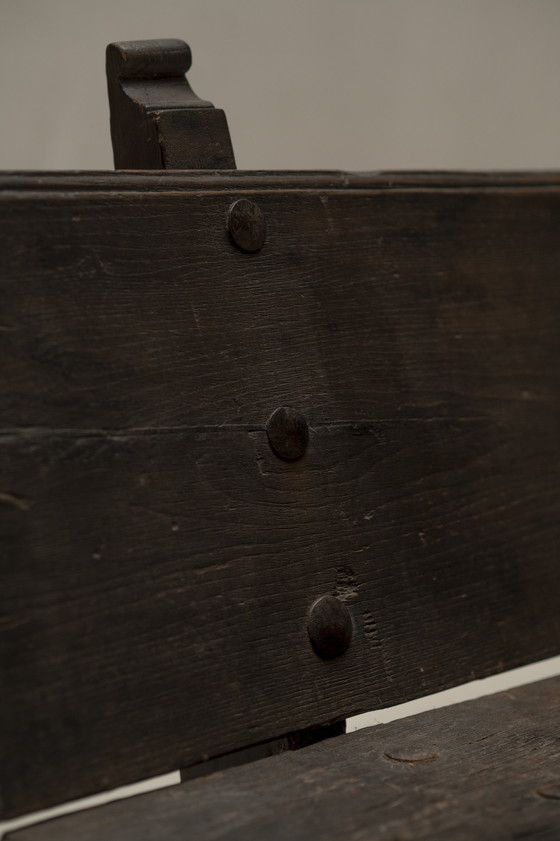 Image 1 of Vintage Solid Oak Hallway Bench