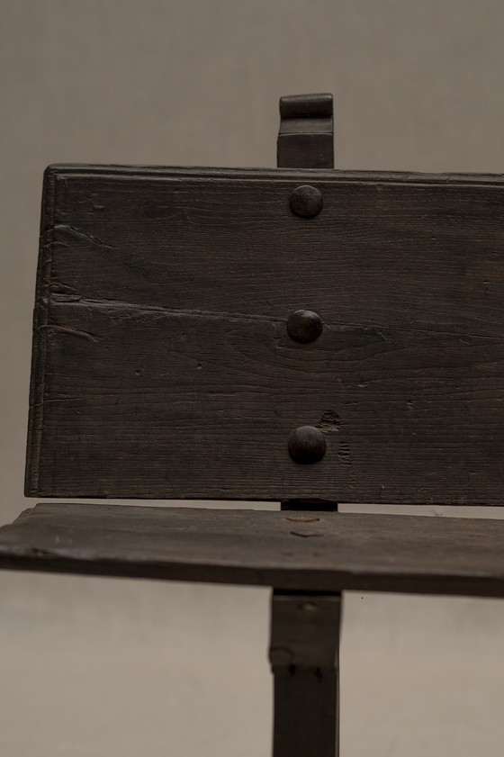 Image 1 of Vintage Solid Oak Hallway Bench