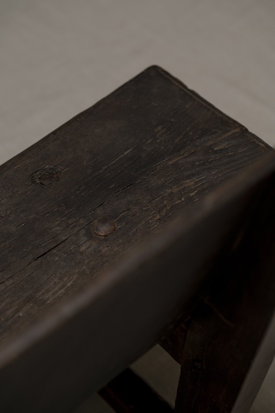 Image 1 of Vintage Solid Oak Hallway Bench