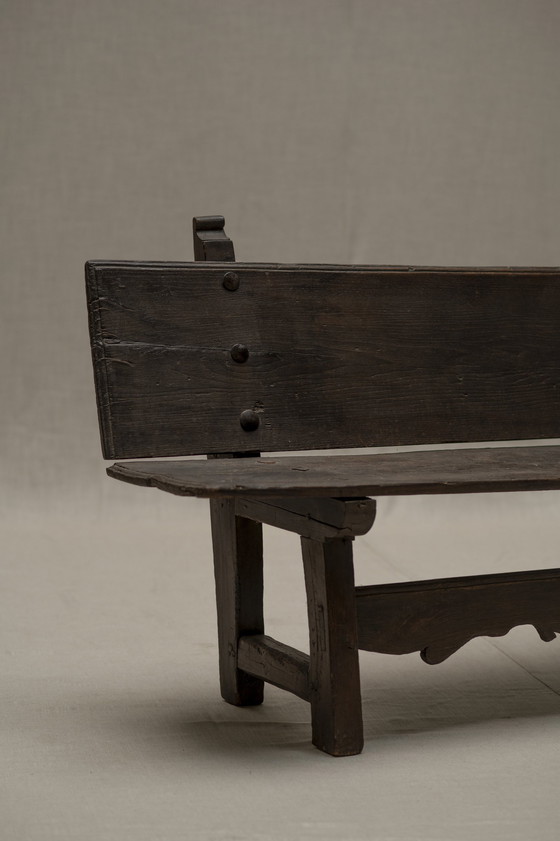 Image 1 of Vintage Solid Oak Hallway Bench