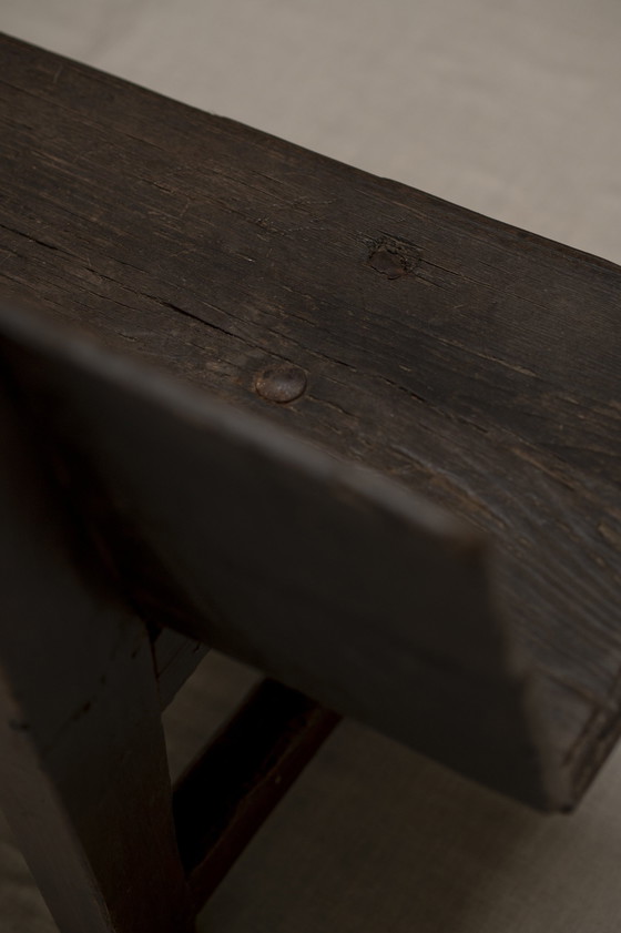 Image 1 of Vintage Solid Oak Hallway Bench