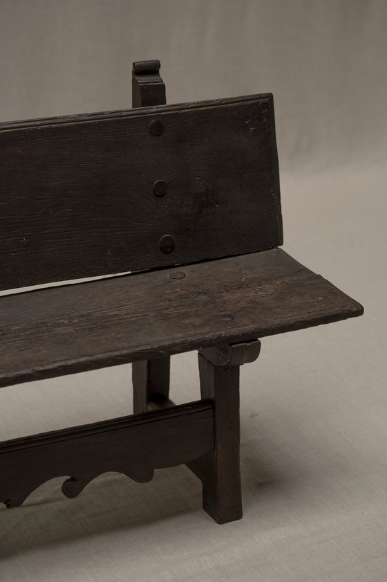 Image 1 of Vintage Solid Oak Hallway Bench