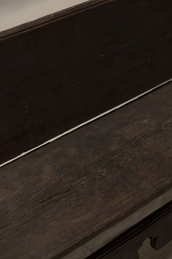 Image 1 of Vintage Solid Oak Hallway Bench