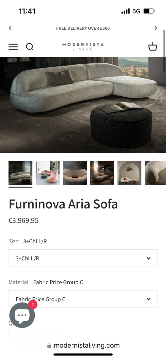 Image 1 of Furninova Sectional Sofa Aria