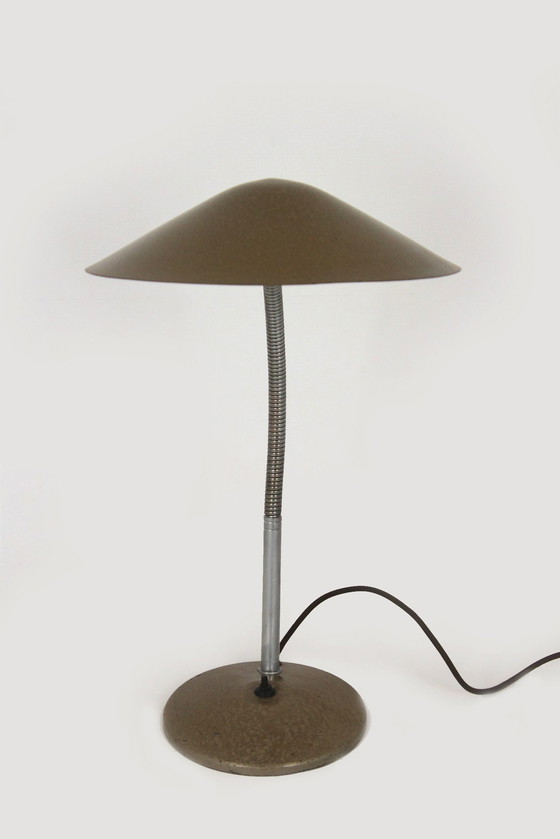 Image 1 of Large Industrial Bauhaus Style Table Lamp, 1940S