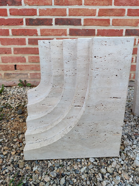 Image 1 of Carlo Scarpa Travertine coffee table