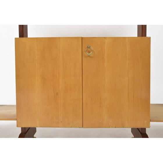 Image 1 of Vintage teak and brass shelving system, Italy 1950s
