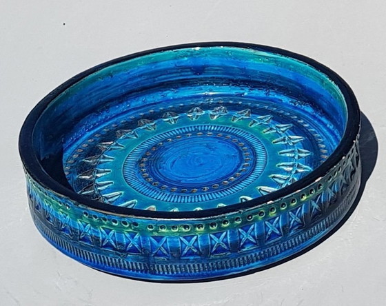 Image 1 of 2X Italian Rimini Blue Vase And Bowl From Bitossi, 1960S