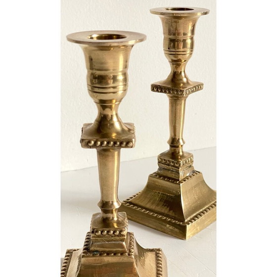 Image 1 of Pair of vintage "India" candlestick in solid brass