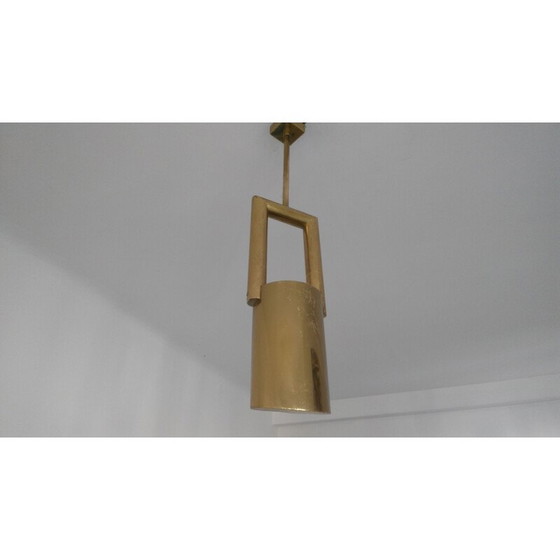 Image 1 of Set of four vintage hotel design brass pendants 1980