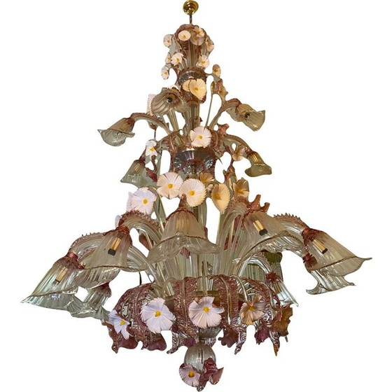 Image 1 of Vintage chandelier with glass Murano by Barovier & Toso, 1980s