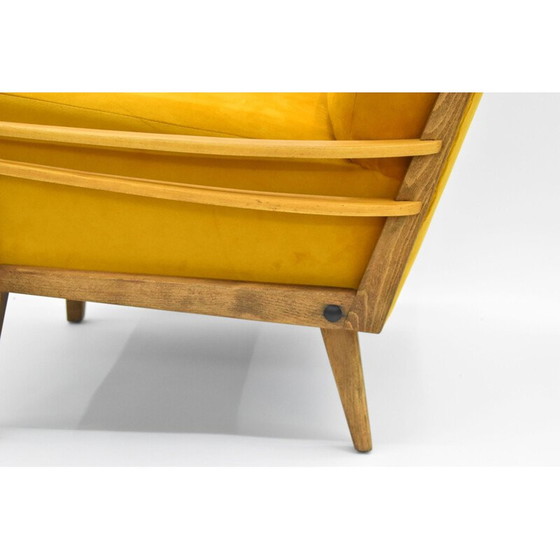 Image 1 of Vintage yellow velvet armchair, Germany 1960s