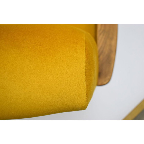 Image 1 of Vintage yellow velvet armchair, Germany 1960s