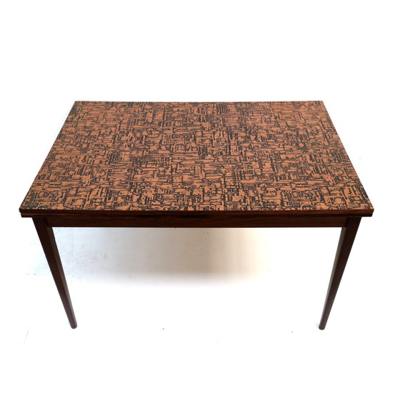 Image 1 of Unique vintage Brutalist extendable dining table with copper top