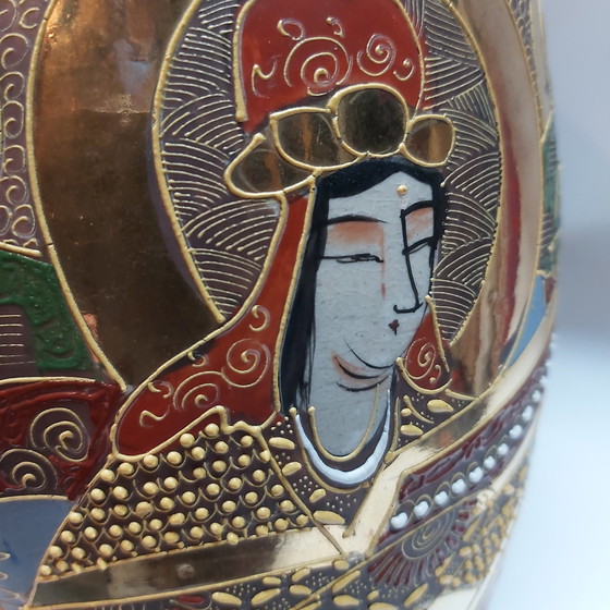 Image 1 of Satsuma Vase By Artist Niiayma 1970