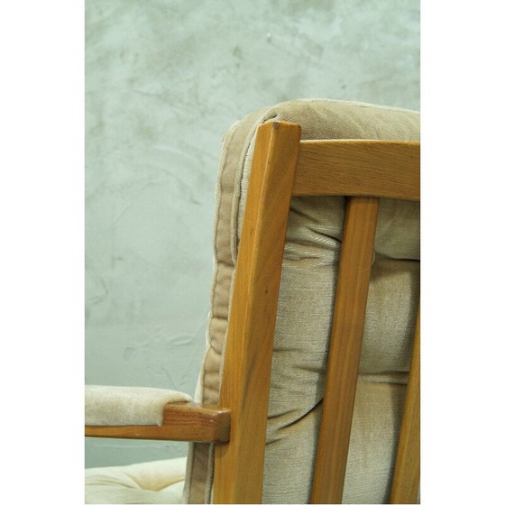 Image 1 of Set of vintage scandinavian teak and velvet living room, Sweden 1960s