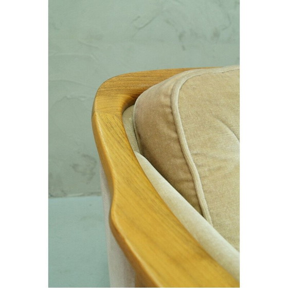 Image 1 of Set of vintage scandinavian teak and velvet living room, Sweden 1960s