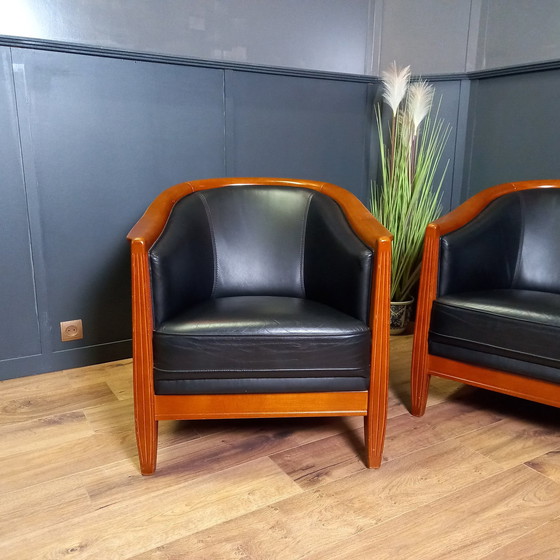 Image 1 of Dark Blue Vintage Club Armchair 2 Of 2