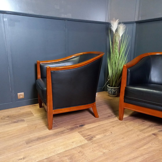 Image 1 of Dark Blue Vintage Club Armchair 2 Of 2