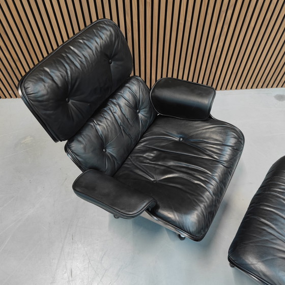 Image 1 of Herman Miller / Vitra Eames Lounge Chair + Ottoman (All Black)