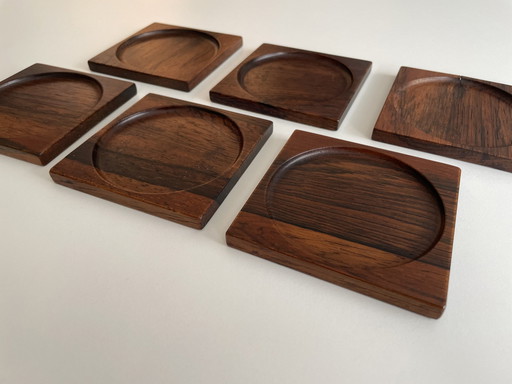 Set of teak coasters 1960s