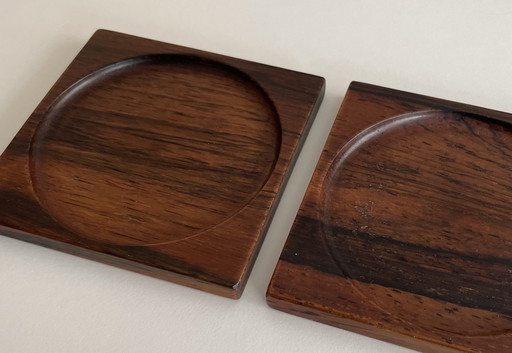 Set of teak coasters 1960s