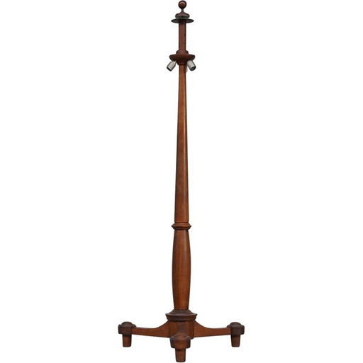 Vintage walnut floor lamp, France 1930