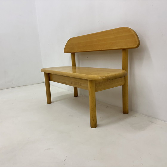 Image 1 of Vintage Danish Ansager Mobler Solid Wooden Bench , 1970S