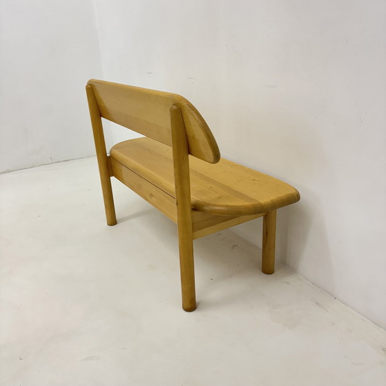 Image 1 of Vintage Danish Ansager Mobler Solid Wooden Bench , 1970S