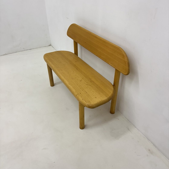 Image 1 of Vintage Danish Ansager Mobler Solid Wooden Bench , 1970S